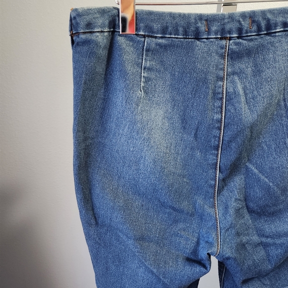 FREE PEOPLE High Rise Jeggings Blue Stretch Denim Skinny Pants Side Zip Women 30 - Picture 6 of 13